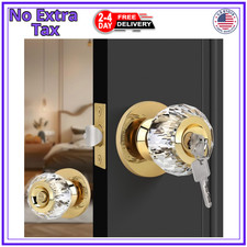 Crystal Door Knobs with Lock and Keys, Interior Crystal Glass Door Knobs with...