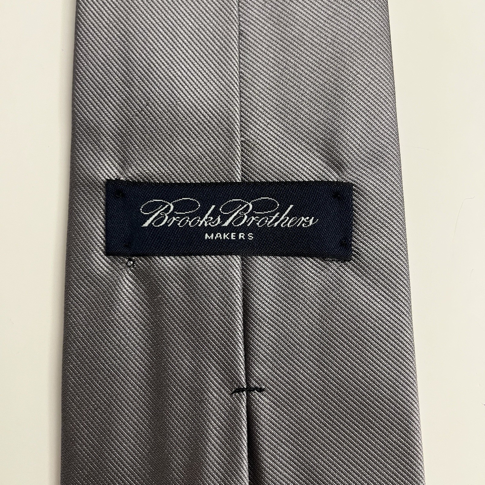 Brooks Brothers Makers USA Solid Silver Gray Silk… - image 4