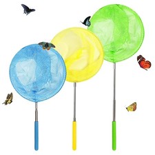 Kids Telescopic Butterfly Net 34In Catch Bugs Fish Outdoor Toys 3Pack