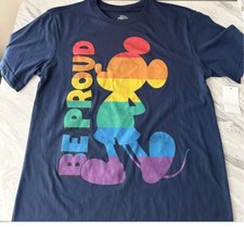 Disney Pride Collection Rainbow Mickey Mouse Blue T-shirt Size XL 46-48 NEW