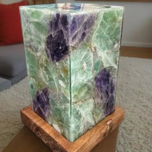 Natural Fluorite Elegant Agate Table Lamp Stone Lighting | Home & Office Decors - Picture 5 of 9