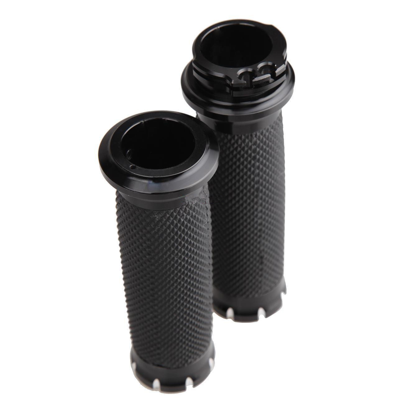 Pair 1 Inch Handlebar Black Hand Grips Hand Bar for Harley Dyna Softail Touring