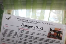 Singer 101-3 Sewing Machine Flashcard Set/Manual Replacement