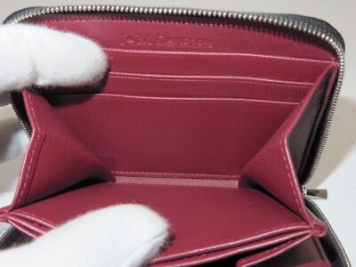 J & M DAVIDSON Unused Leather Round Zip Card & Coin case