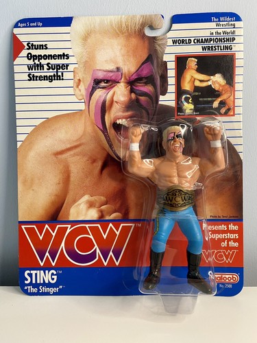 NEW - WCW Galoob Sting Figure MOC - Blue Pants...