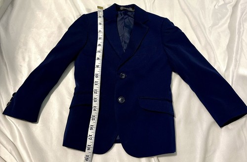 FOUGER USA Boys Navy Blue Blazer Suit Size 4 Two Button - Picture 8 of 13