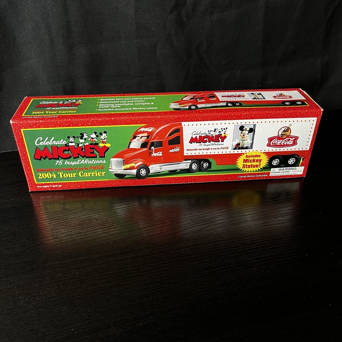 Disney Mickey Mouse Coke Co ca Cola 2004 Semi Truck Figurine Light