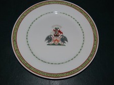 vers 1890 ASSIETTE PORCELAINE CLAN KENNEDY CREST DEVISE DEVISE PEINTE MAIN