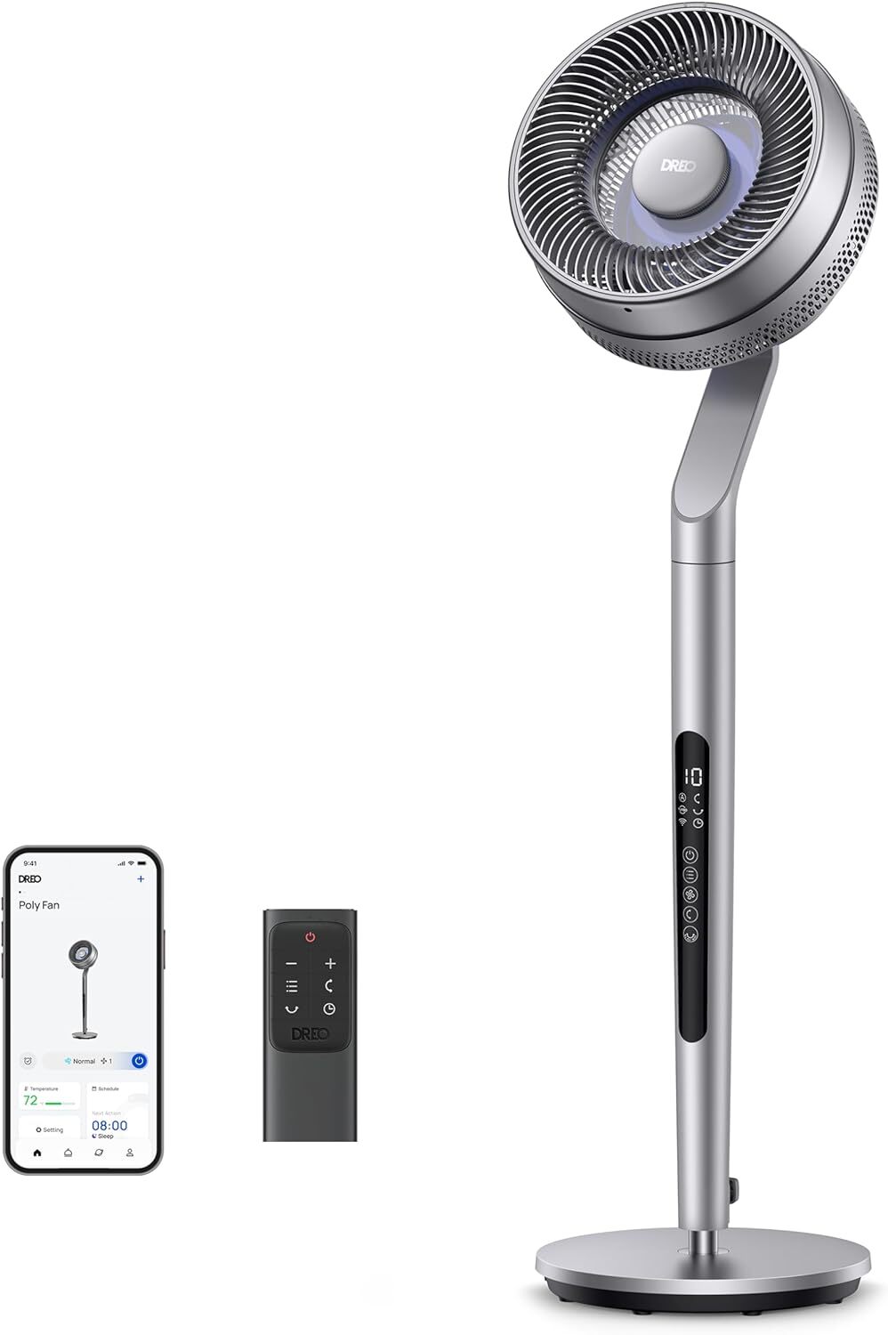 Dreo 4044" Pedestal Fan, DC Motor, OmniDirectional Oscillation 10 Speeds WiFi eBay