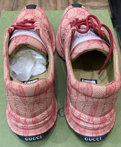 GUCCI Mens Ultralight Plume GG Sneakers | Beige Hibiscus Red | Men 8.5GG/9US - Picture 5 of 12
