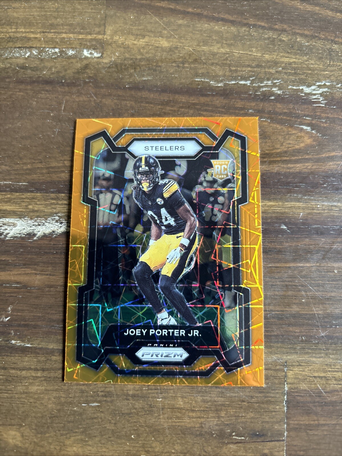 2023 Panini Prizm - Rookies Orange Lazer Prizm #386 Joey Porter Jr. (RC)