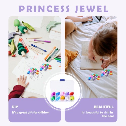 10Pcs Acrylic Gems For Kids Crafting Colorful Toy Gems With Storage Box - Picture 2 of 12