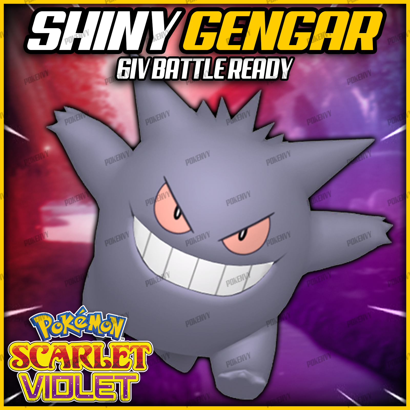 Pokemon Scarlet and Violet Shiny Gengar 6IV-EV Trained – Pokemon4Ever