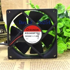 SUNON KD2409PTB1 24V 1.9W 9CM 9225 2-wire E1 port double ball cooling fan