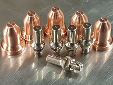 10pc KP2842-2 + KP2842-1 Plasma Torch Tips + Electrodes for Lincoln© 375 LC25