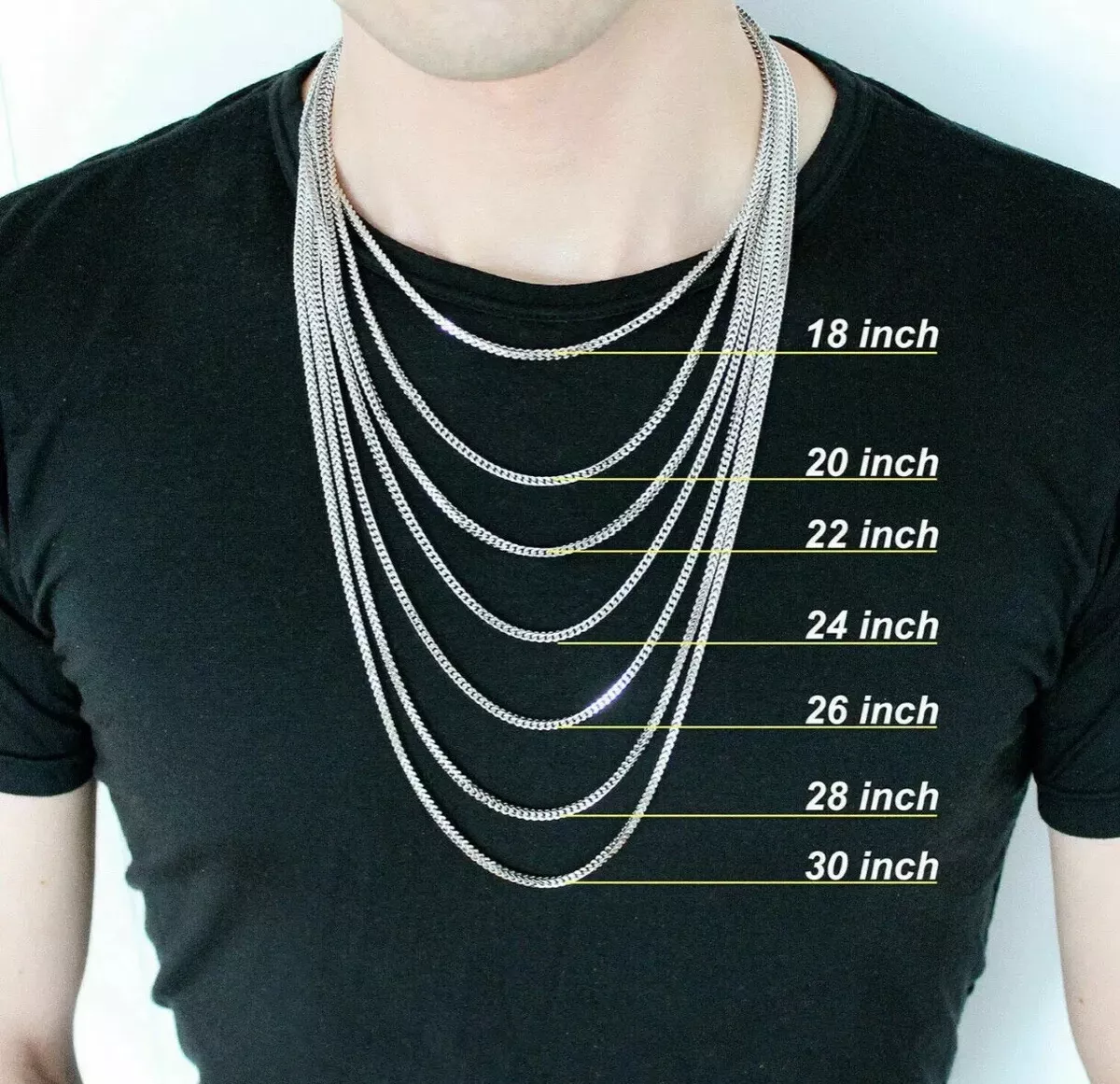 24 inch necklace sale chain on man