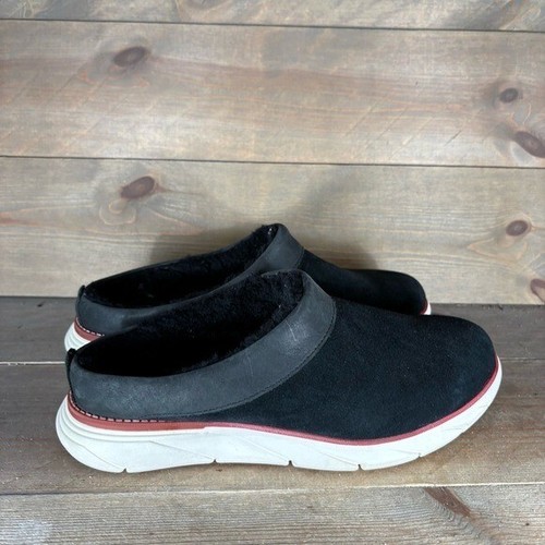 ll bean kennebec womens size 10 shoes black suede shearling lined slippers - Picture 2 of 8
