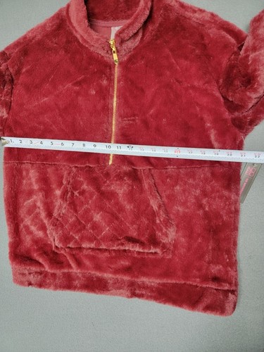 NWT~NO BOUNDARIES ~ JR's L ( 11-13) Plush Quilted Pull-Over Burgundy 1/2 Zip - Picture 5 of 8