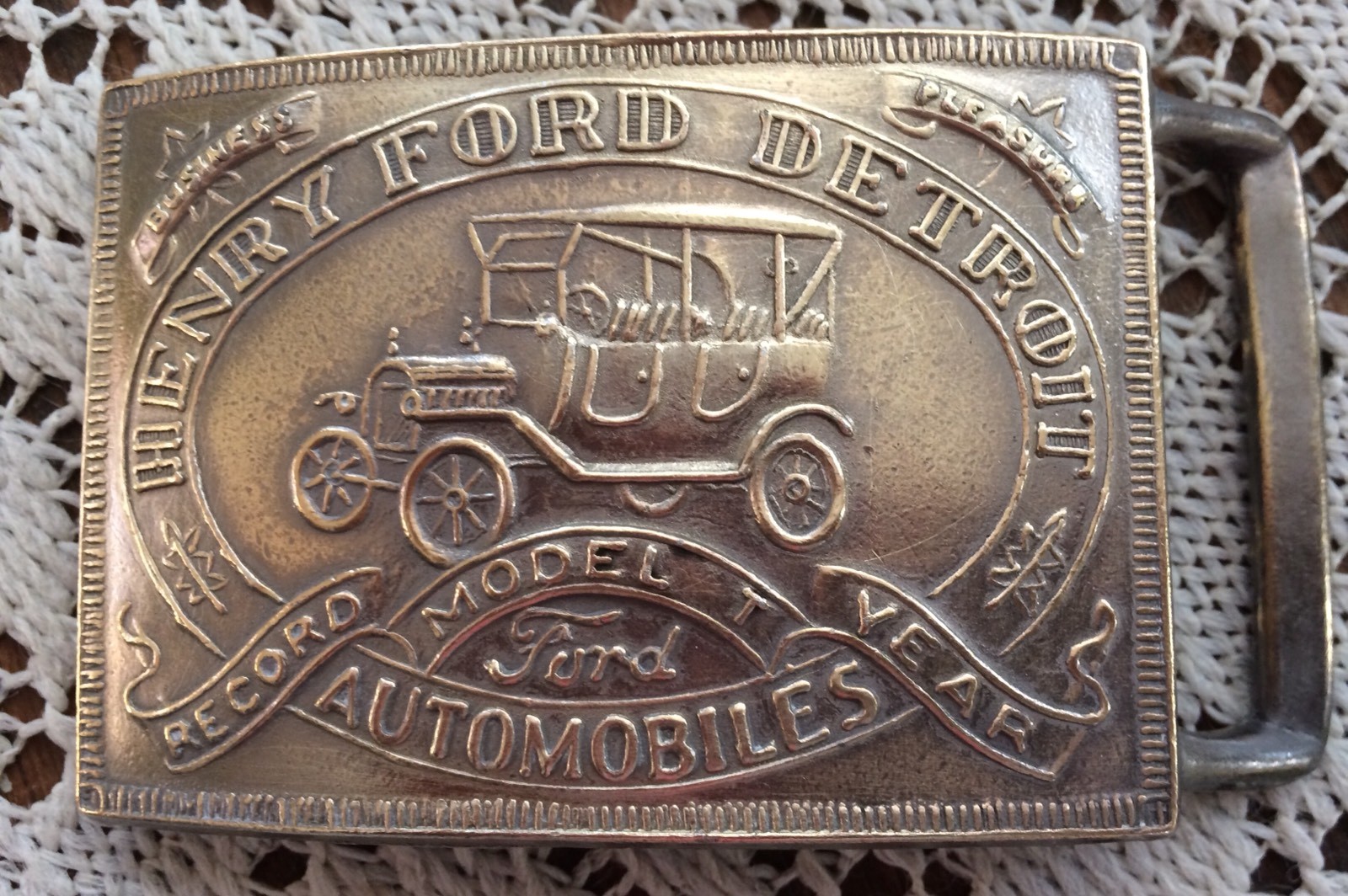 Ford Model T Belt Buckle Brass Henry Ford Detroit Rec… Gem