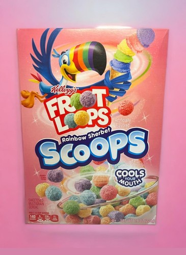 🟢 Neu Sonderedition Kelloggs Froot Loops Regenbogen Sherbet SCHAUFELN Müsli 8,7oz