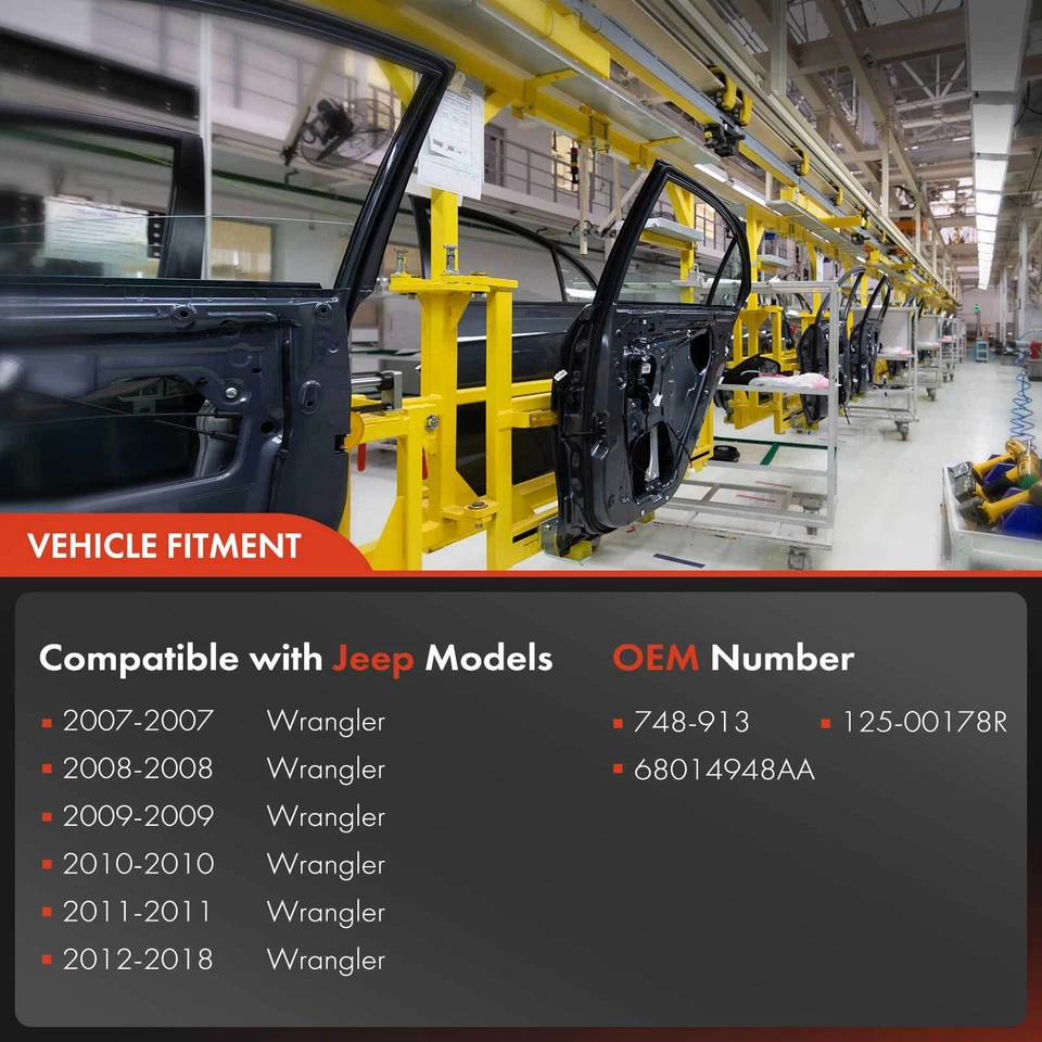 Regulador de ventana eléctrica de pasajero delantero derecho con motor para Jeep Wrangler JK 07-18 Foto 3 de 4