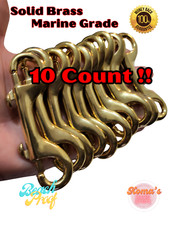 4" solid brass double ended snap hook Marine Grade thumb release spring clip