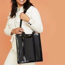 Melissa Vegan Jelly Shoulder Beach Tote Bag Black