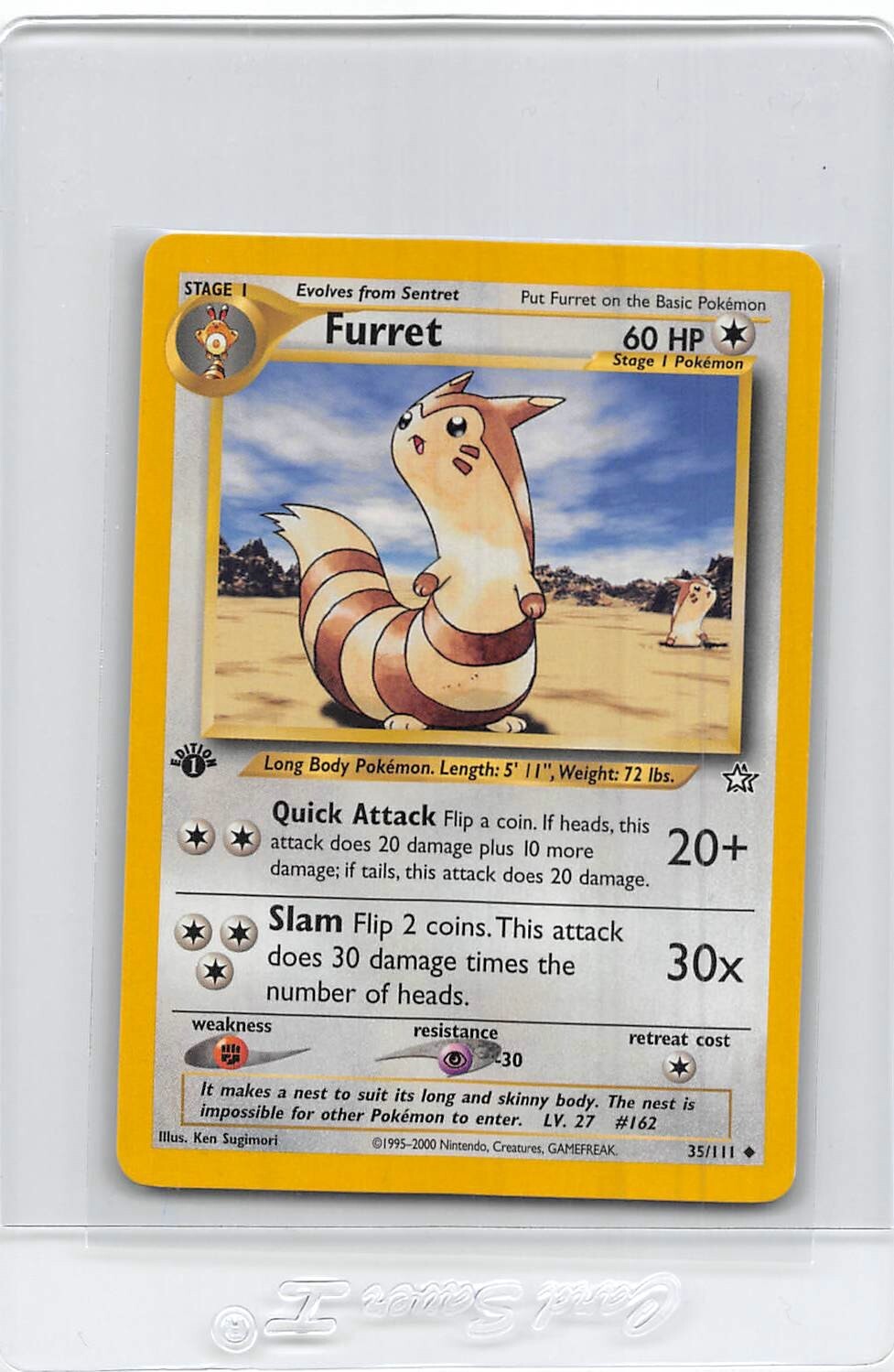 FURRET 35/111 - 1ST EDITION - Neo Genesis - VINTAGE WOTC Pokémon Card - NM