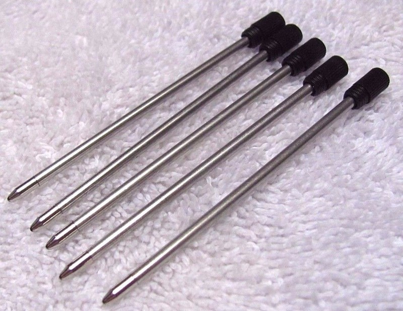 5 SHORT MINI PEN REFILLS BLACK INK 70MM FITS PENAGAIN D1 PARKER & MORE 