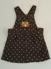 Carter's Bib Front Skirt Thanksgiving Turkey Polka Dot Cotton Size 9 Months