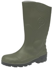 Dunlop Devon Full Safety Wellies Green Waterproof Wellington Boots