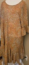 Anna And Chris XL Womens Lightweight Maxi Dress Boho Rust Colored Pattern