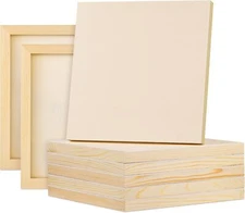 Aodaer 8 Pack Wood Panels 10 x 10 Inch Wooden Panels Canvas Unfinished Craft Woo