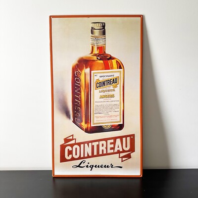 Cointreau Orange French Liqueur Large Premium Embossed Tin Metal Tacker Bar Sign