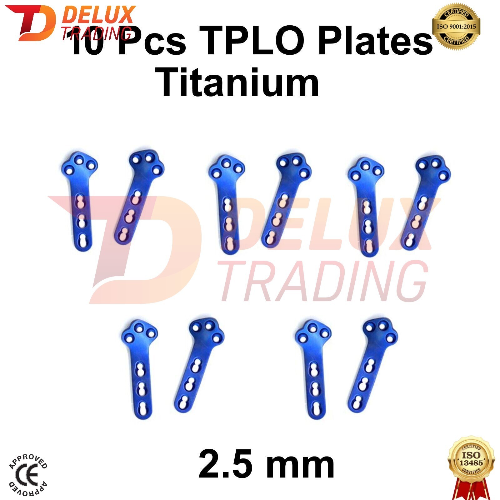 Titanium Veterinary Orthopedic Locking Plates TPLO 2.5mm 10Pcs Set Right Left eBay