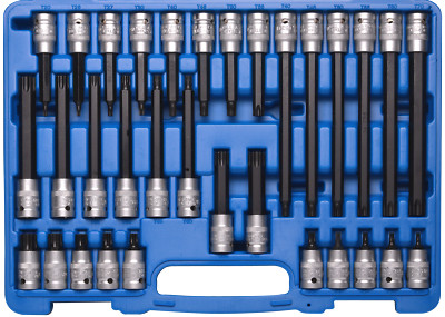 SW steel 32 pcs box nut screwdriver insert T20-T70 1/2'' inch T profile chrome S2