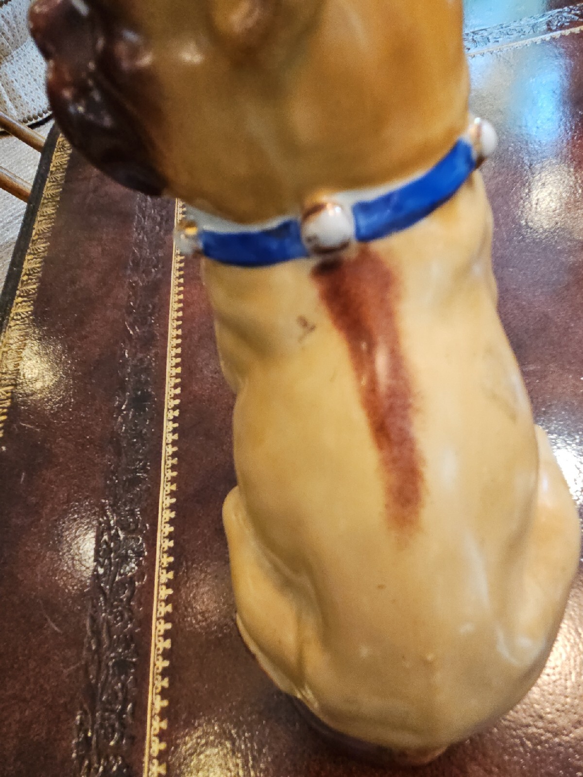 ANTIQUE 1800S GERMAN PUG DOG Figure Bell Collar Victorian Porcelain eBay