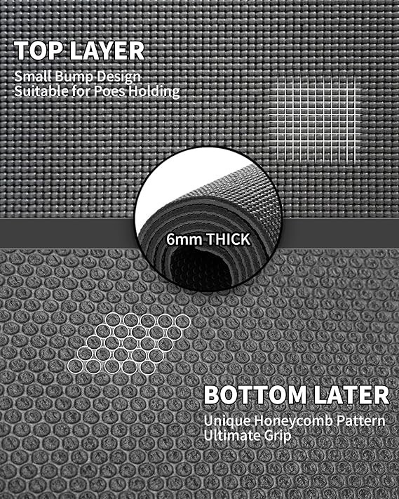 Extra Long Wide 84x30 Inch Yoga Mat for Men and Women 1/4 Inch Thick