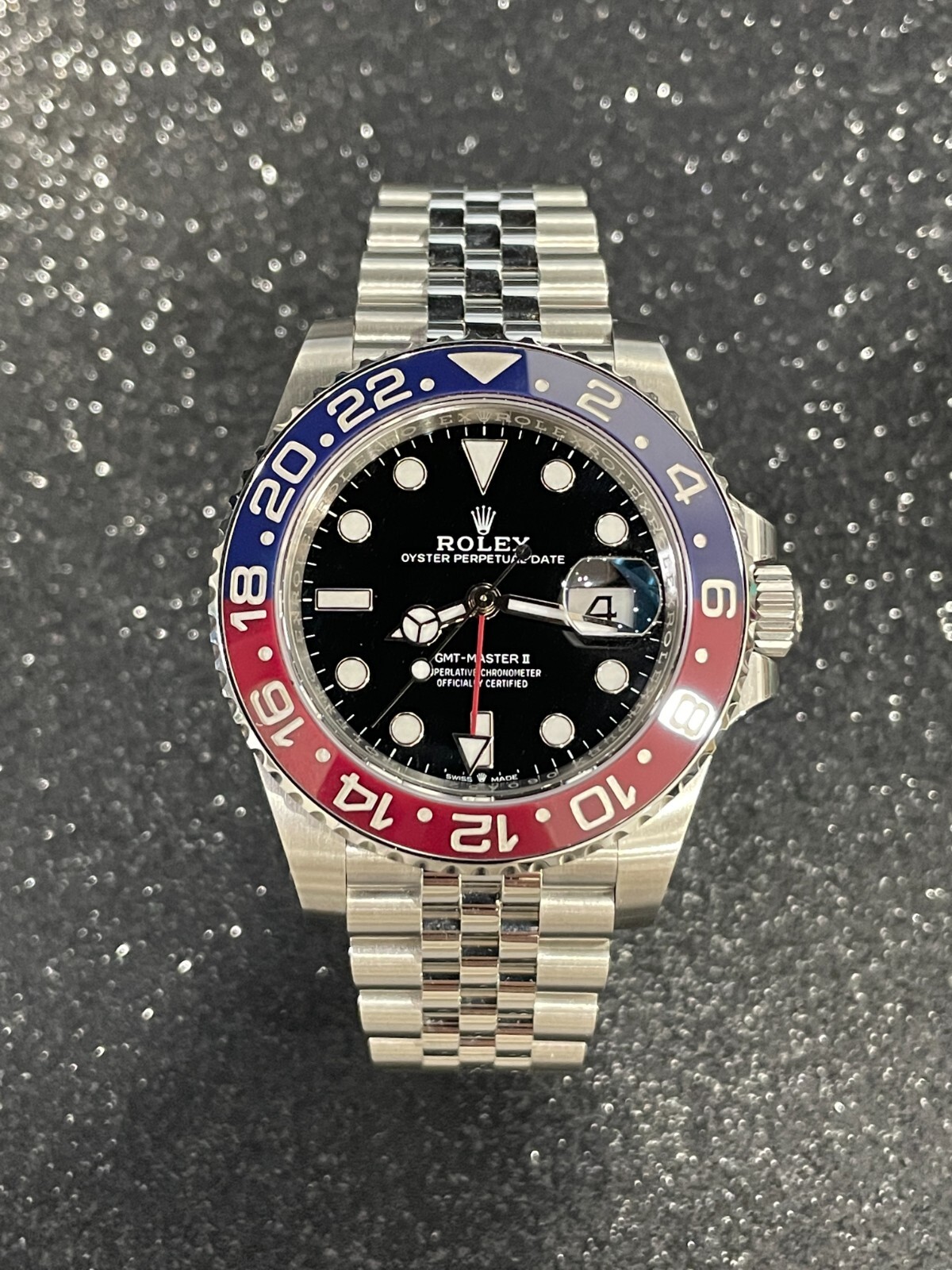 UNWORN 2022 ROLEX GMT MASTER II 40MM 126710BLRO PEPSI BLACK DIAL