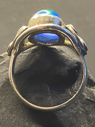 Handmade in Australia solid purple opal vintage sterling silver ring Size M 1/2 - Picture 12 of 12