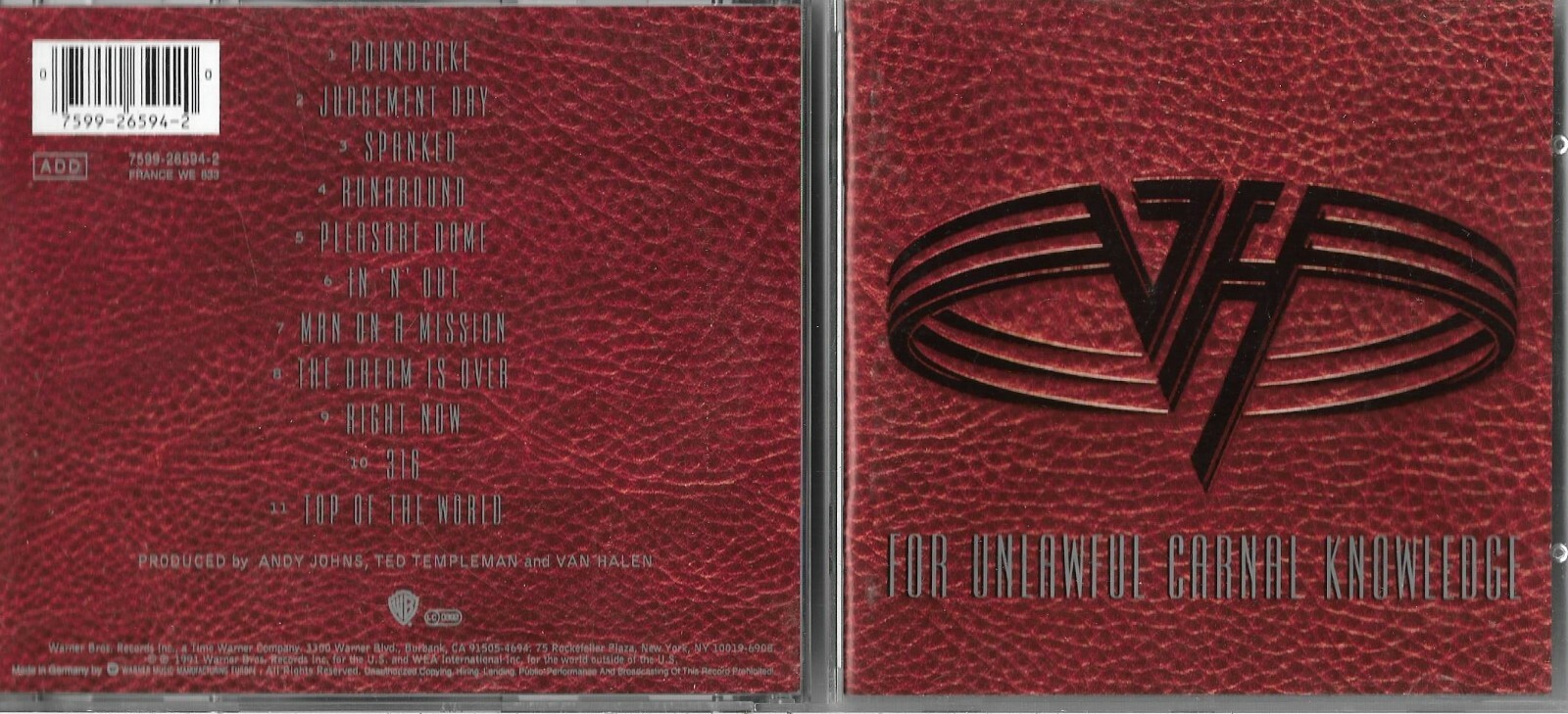 Van Halen - For Unlawful Carnal Knowledge (1991) CD Album