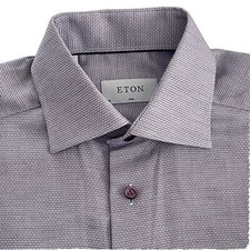 New Eton Slim Fit Light Purple Dress Shirt Mens Size 15 38 CO41 28