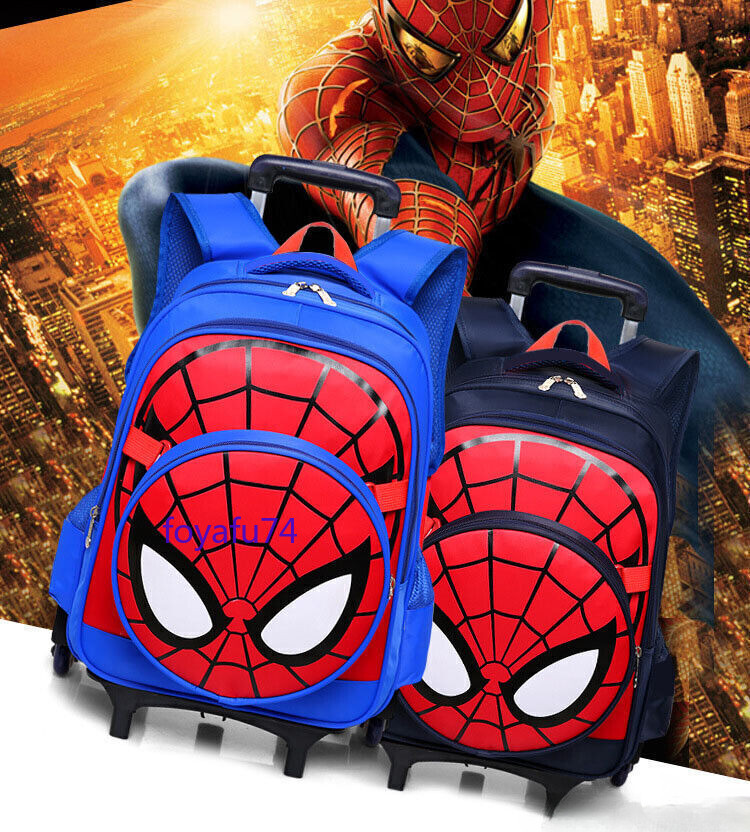 Niños Niños Mochila Trolley Bolsa Maleta con Ruedas Equipaje Regalos Spiderman Dibujos Animados