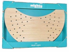 Mighty Goods Sleep Baby Nursery Wooden LED Wall Light Moon 7.8" x 1/2" x 11"