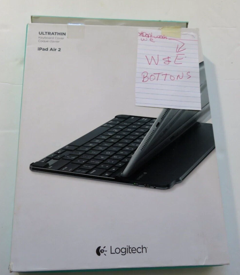 Funda Teclado Ultradelgada Logitech iPad Air 2 Gris Espacial con Botones E No Funciona Foto 2 de 4