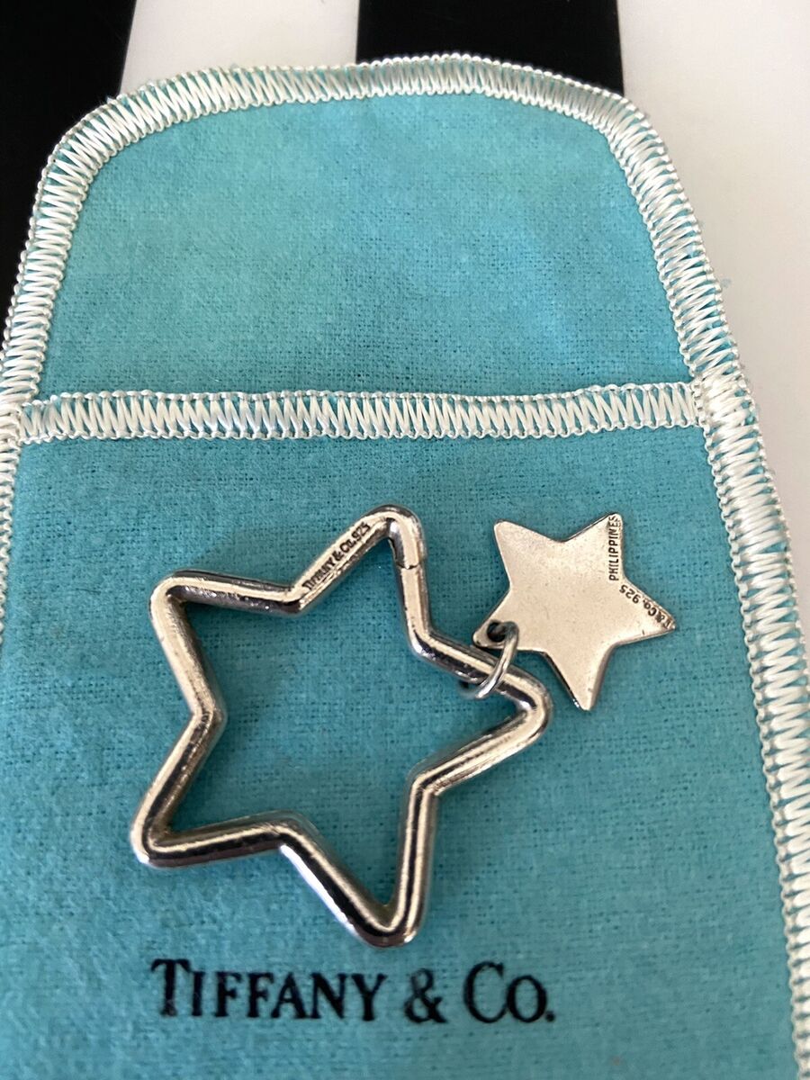 Tiffany & Co. .925 Silver RARE Double Star Key Ring Key Tiffany & Co. .925 Silver RARE Double Star Key Ring Key
