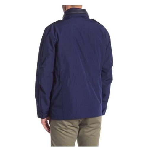 Cole Haan Mens Blue Hooded Pockets Field Parka Utility Jacket Sz XL NEW - Picture 3 of 11