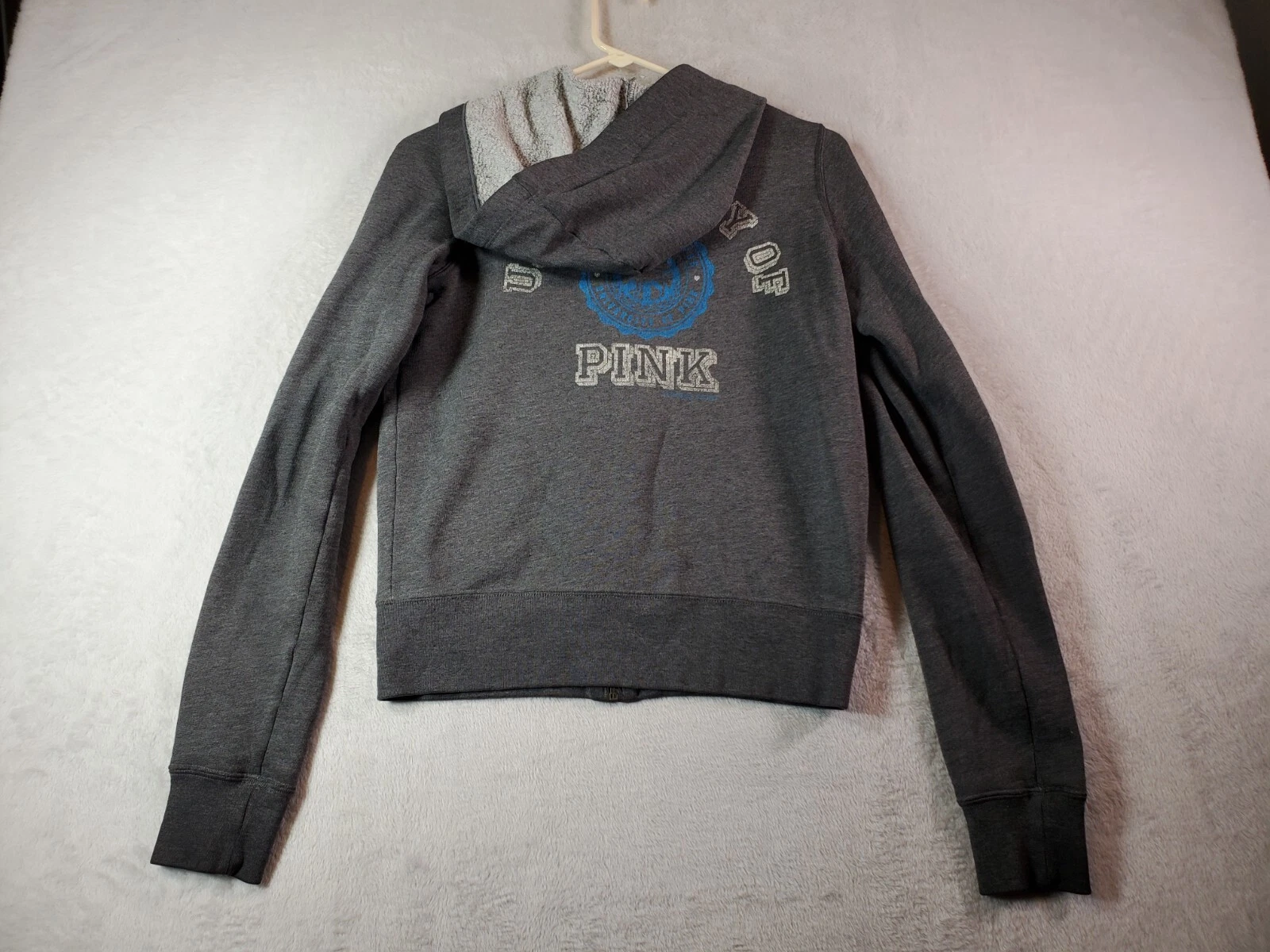 UNDERCOVER Felpa con cappuccio ROSA Victoria's Secret donna piccola grigia lavorata a maglia tasche con cerniera completa
