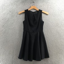 Zara Woman Fit & flare A-Line Dress Womens S Black Sleeveless Zip Back Pleated