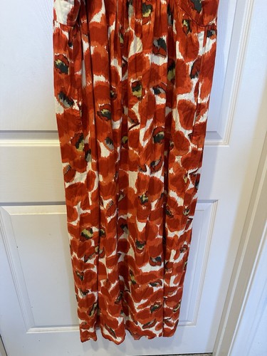 Elle Sz XL Red Floral Poppy Maxi Dress W Pockets! Fit & Flare Sundress Zipper - Picture 6 of 7